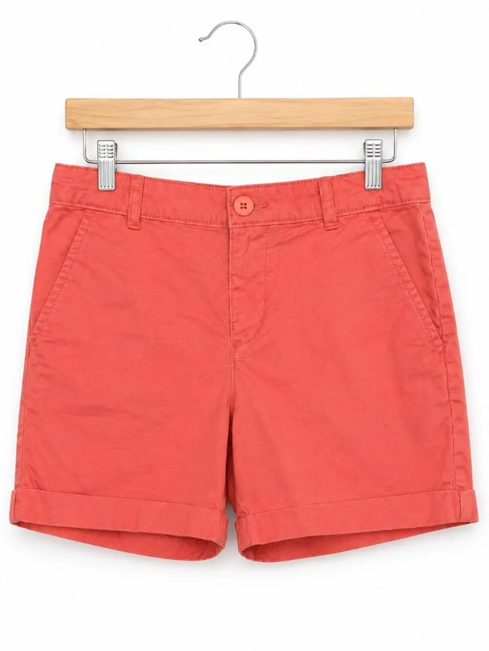 Gap Girls Shorts Size 8 Peach Coral Cuffed Shortie Cupid Pink‎